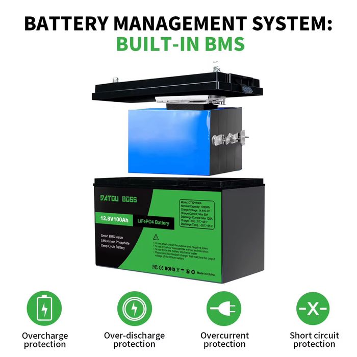 Акумулятор DATOU BOSS LiFePO4 12.8V 12V/100AH 1280Wh