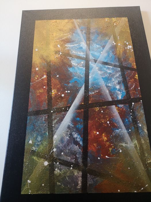 Quadro abstrato pintura acrílica - "Unleash of the Phoenix"