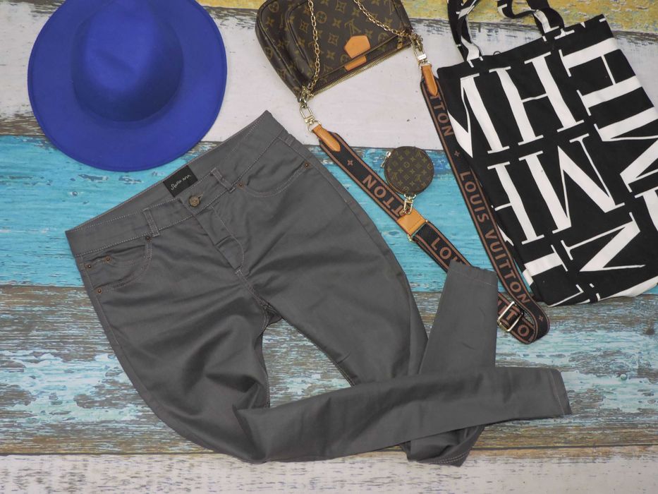 Stella Nova Szare jeansy skinny zamki S