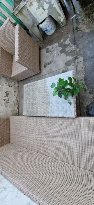 Conjunto jardim relax sofá mesa