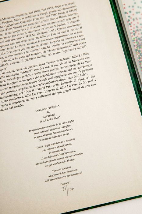 Serigrafia de Julio Le Parc Terzina III Alchimie 1996