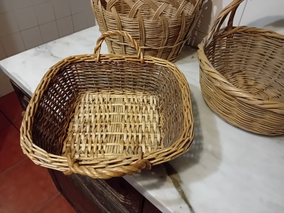 Conjunto de 4 Cestas em Verga Antigas