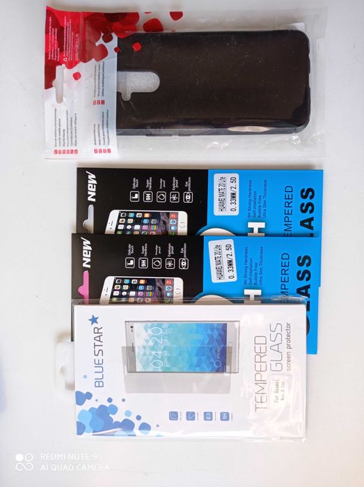 Capa Carbono + Vidros Temperados Huawei Mate 20 lite