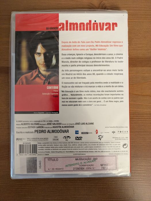 DVD NOVO e SELADO - " Má Educação " (2004)