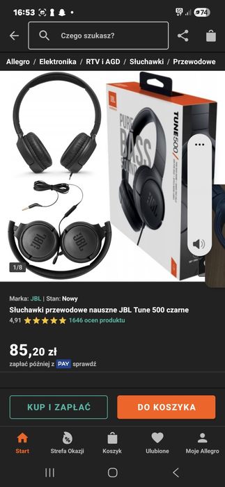 Słuchawki jbl nowe nie używane
