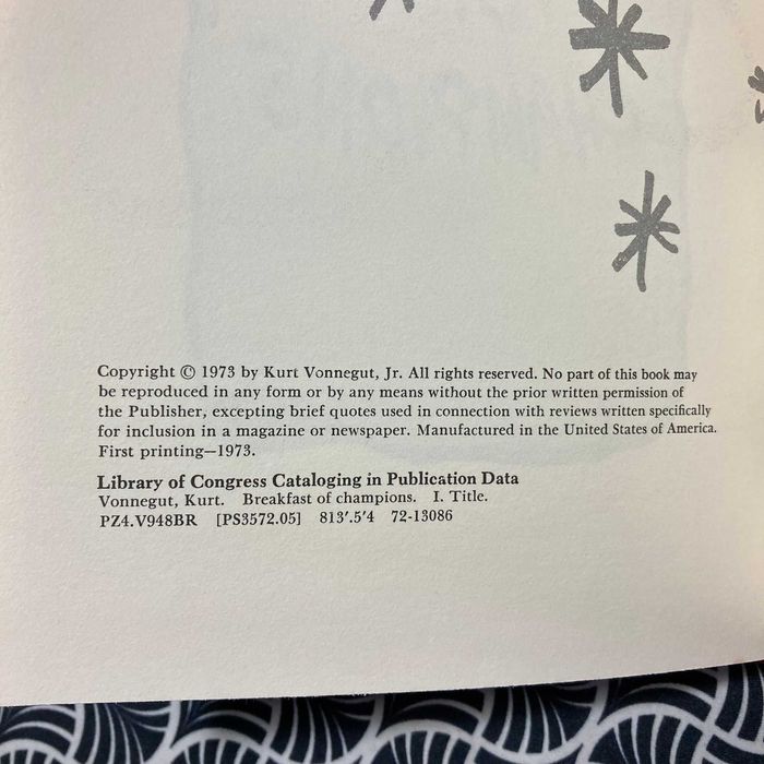 Breakfast of Champions (1st edition, 1st print.) - Kurt Vonnegut, Jr.