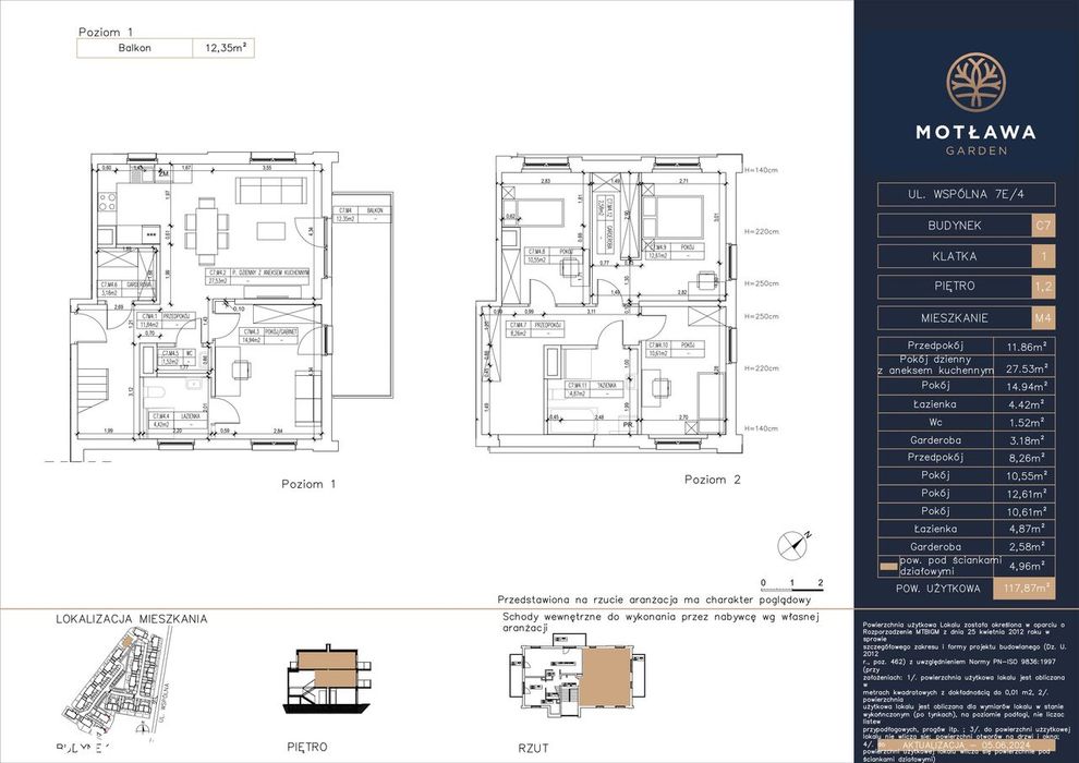 5-pokojowe mieszkanie 117m2 + balkon