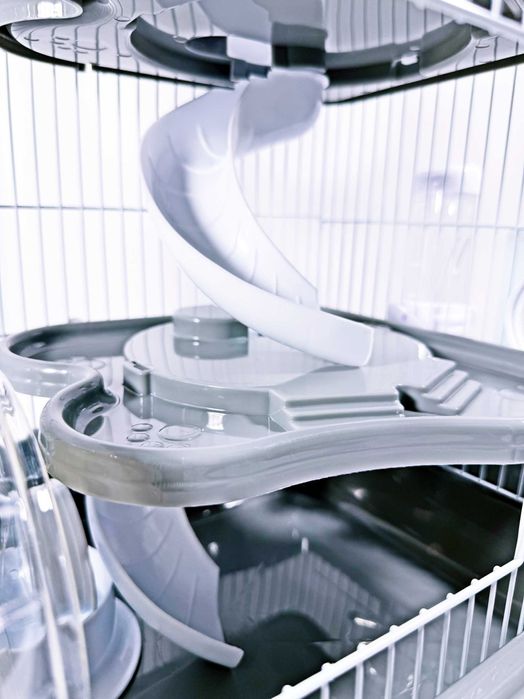 Клетка для хомяков трехэтажная M012B,серая ,41х36х27см.Круто подарок!