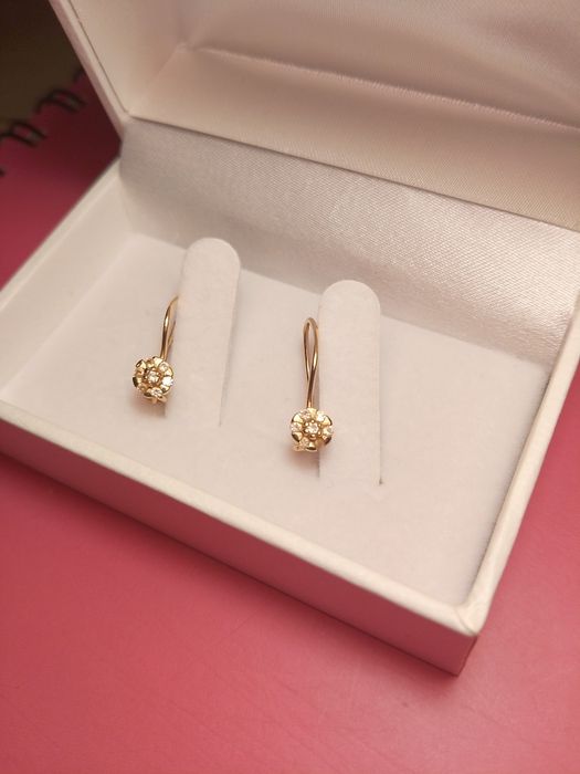 Złote kolczyki z cyrkoniami pr.585