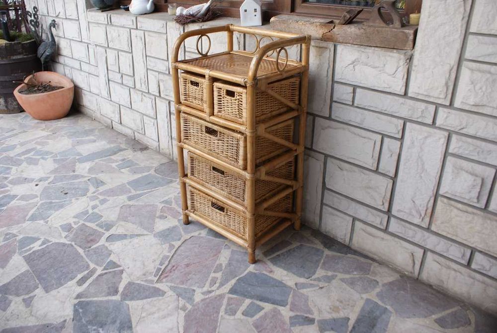 Wspaniała komoda rattanowa/rattan/ratan 5 szuflad