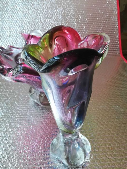 Vaso Vintage em Vidro Artístico – Estilo Murano