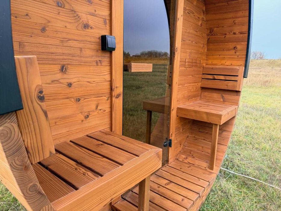 Sauna ogrodowa PREMIUM M1 – Termodrewno Dach pokryty Aluminium