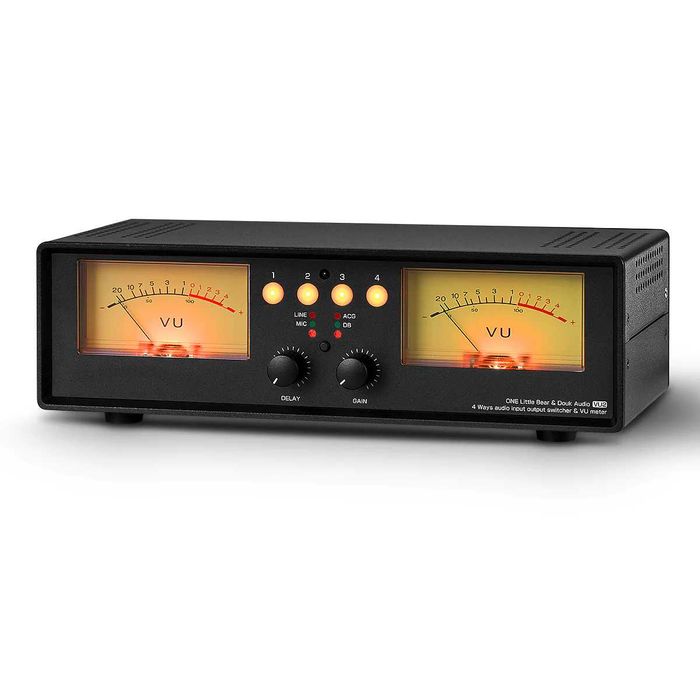 DOUK AUDIO VU2 Dual Analog VU Meter Стерео аудиоразветвитель RCA