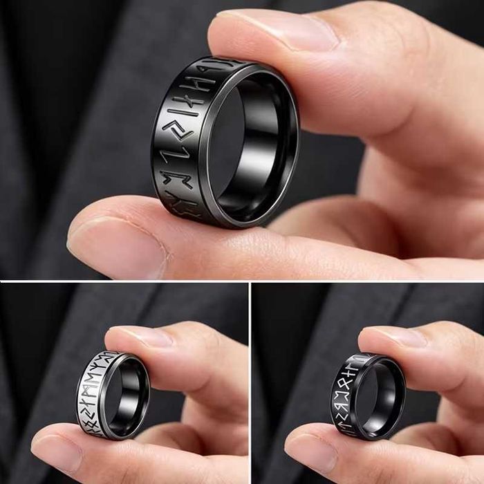 Conjunto de 3 Anéis de Runa Viking