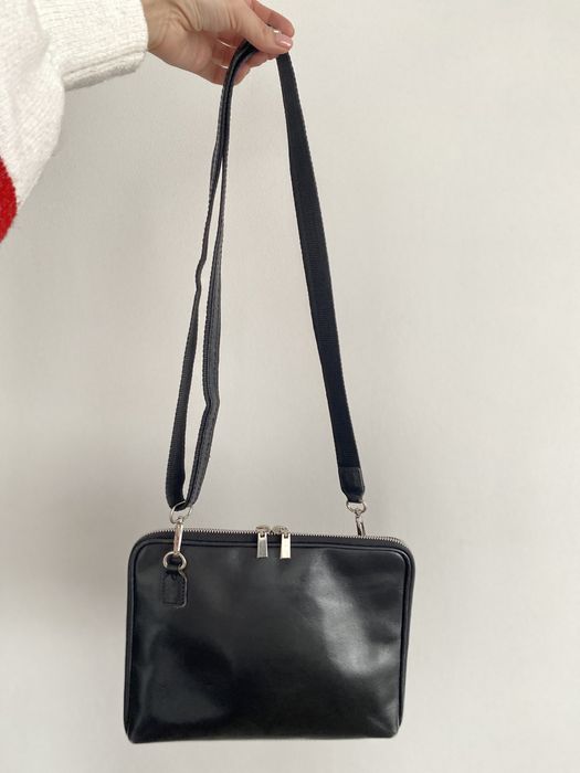 Listonoszka czarna torba cross bag skóra