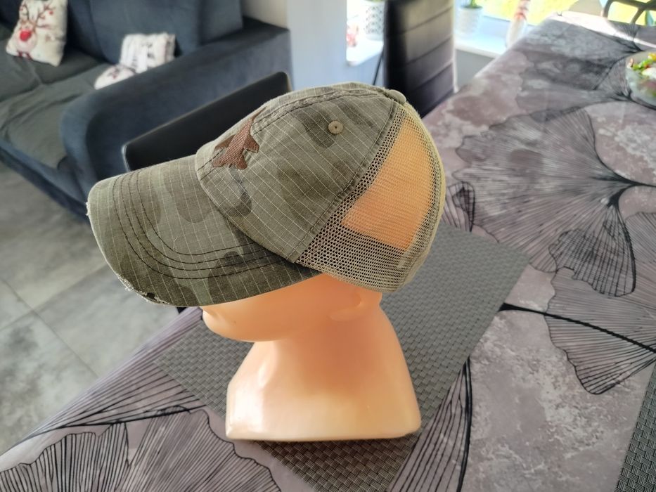 Czapka z daszkiem, trucker, moro, khaki militarna, Reporter, jak nowa