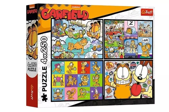 Puzzle 4X250 Garfield Nie Lubi Poniedziałków 13344. Trefl