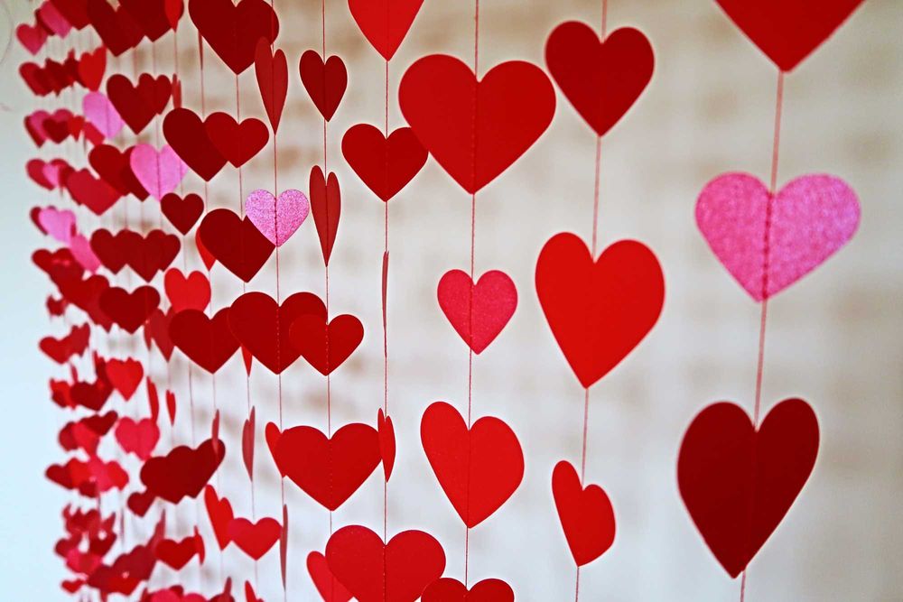 Tło fotograficzne, ścianka do zdjęć walentynki serca 150x200 cm