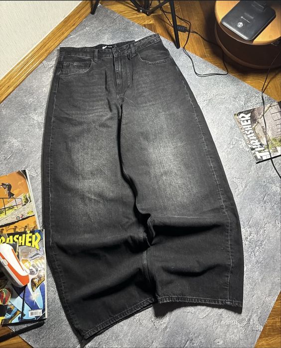 Нові super baggy jeans черные чорні  mega baggy jnco bershka