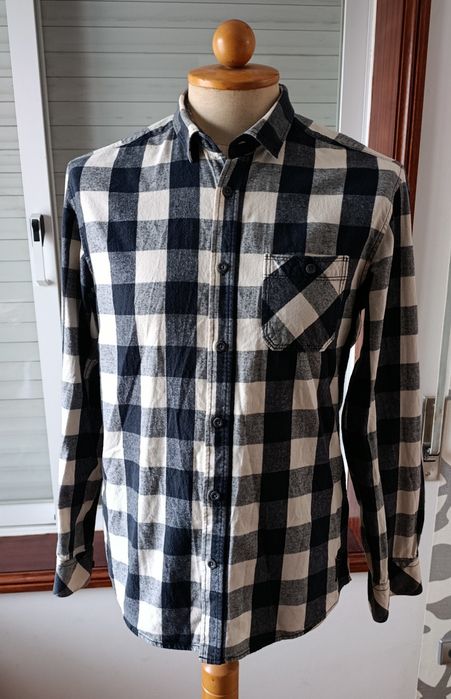 Camisa Quiksilver, cinzento/preto/branco - S