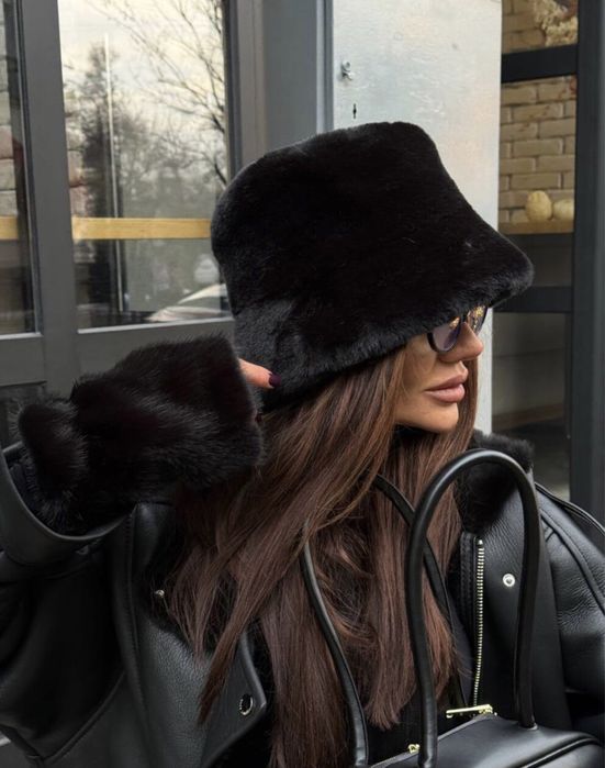 Хутряна панама капелюх Kate grey