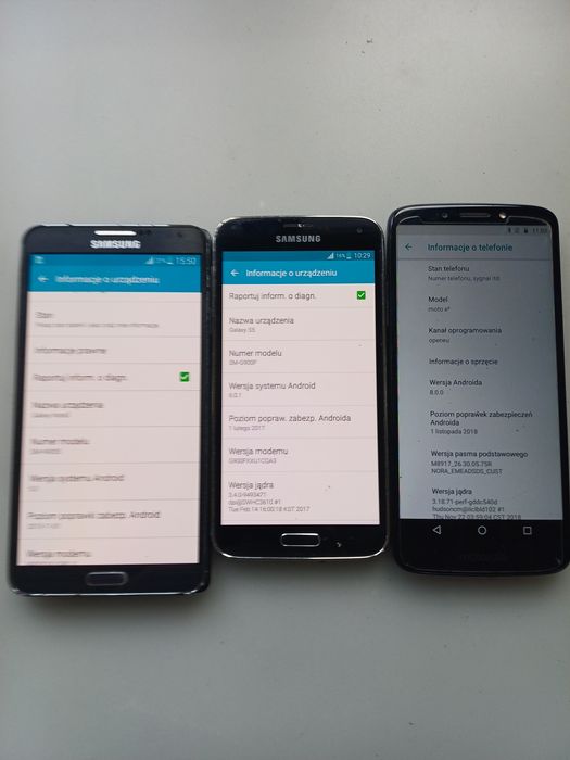 Telefony Galaxy note 3 i S5 oraz Motorola e55