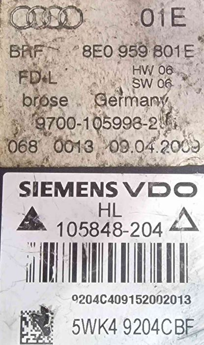 Elevador Vidros Trás Esquerdo AUDI A4 B7 (8EC) ano 2005