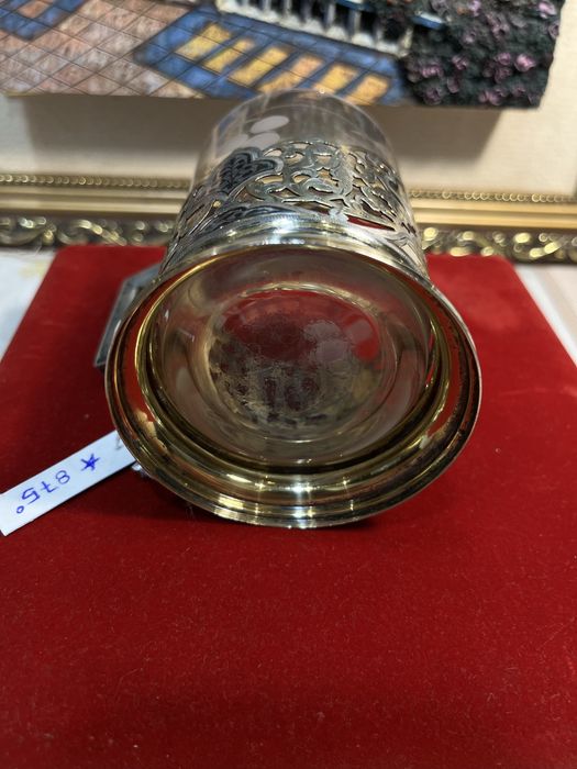 Подстаканник серебро Кубачи СССР 875’ +стакан термостойкий