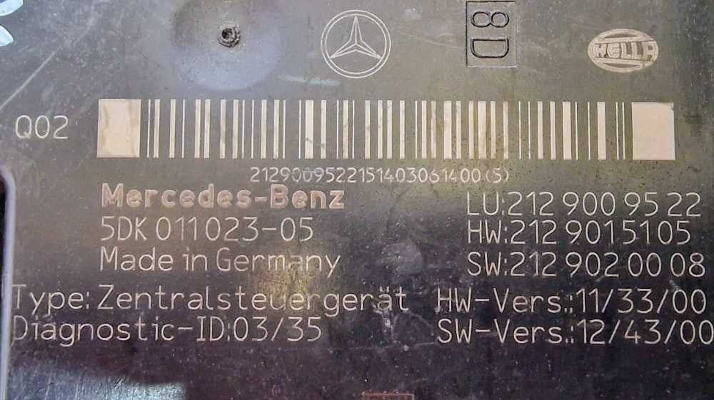 Caixa Fusíveis / SAM / BSI 2129009522 - MERCEDES-BENZ E-CLASS