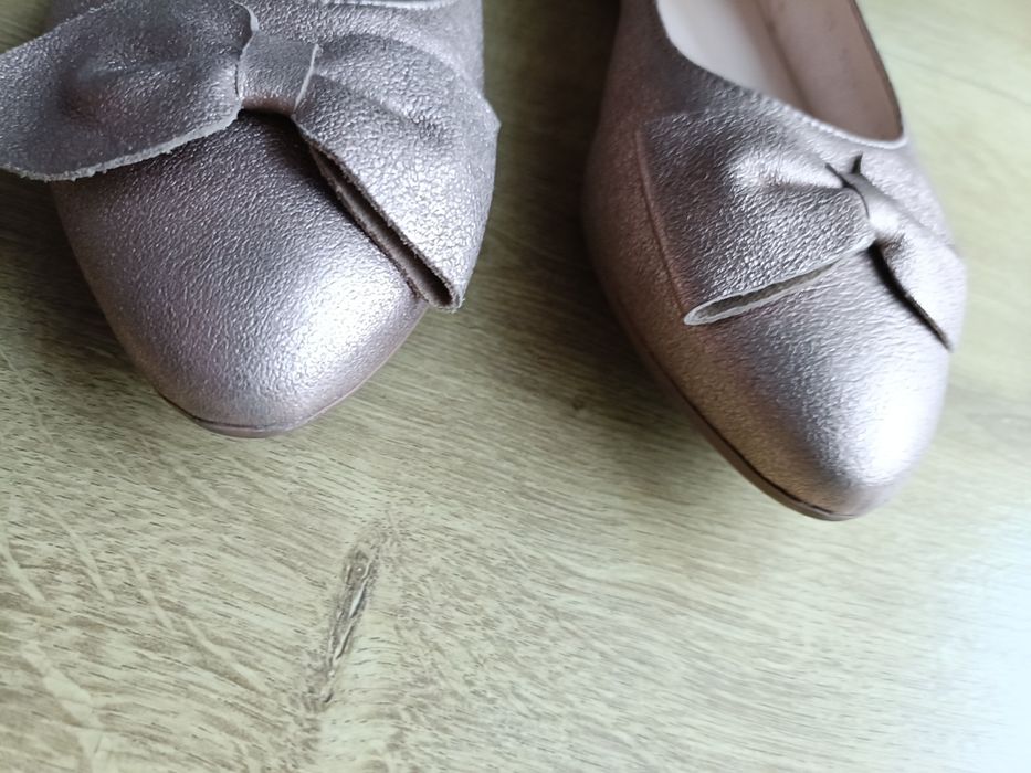 Gino Rossi złote baleriny damskie kokarda rozm 37