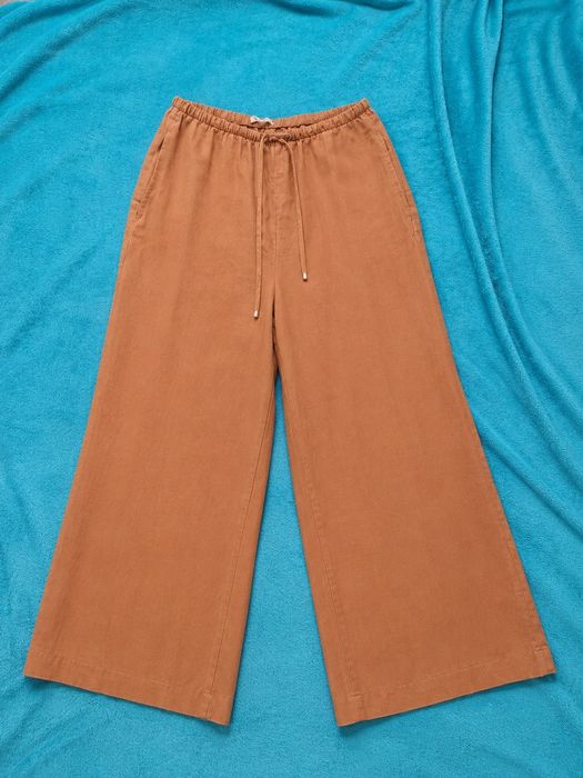 Lniane spodnie wide leg oysho
