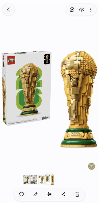 Lego 43020 - Troféu Oficial do Campeonato do Mundo™ da FIFA

Average rating 4.7 out of 5 stars
(9)
