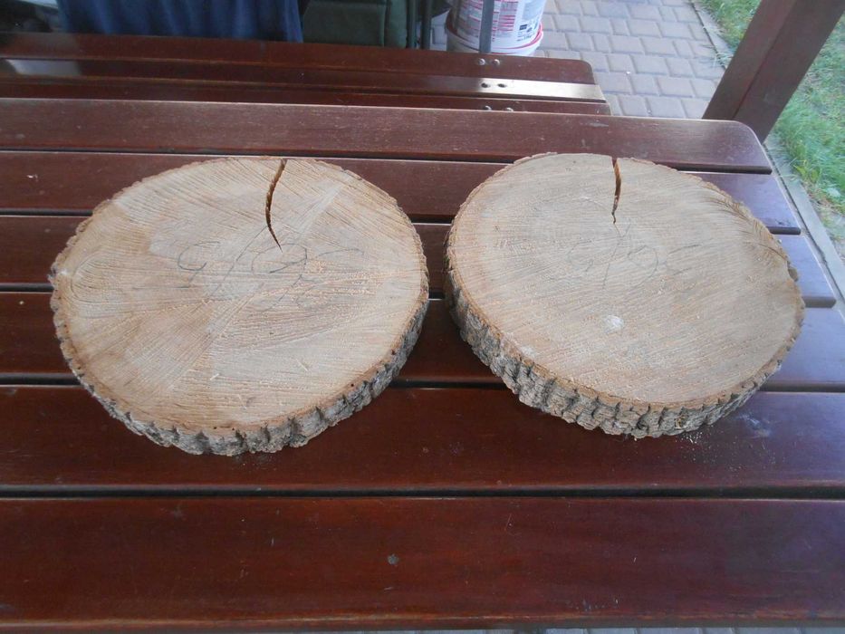 Plastry jesionowe 2 sztuki średnica 36 cm, gr. 5 cm