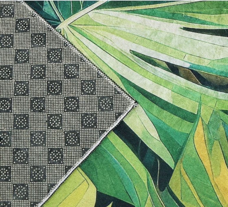 Nowy dywan do pokoju 80x150 cm Zielone liście