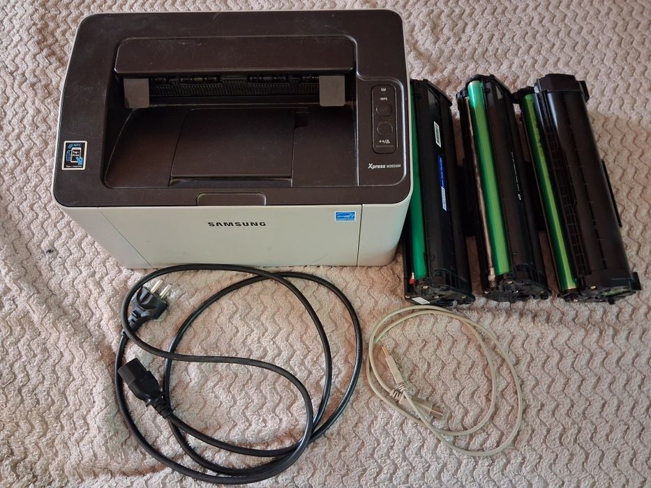 Samsung Xpress M2020W Wi-Fi + 3 tonery + kable – stan nieznany