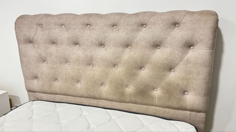 Cama Estofada Cherry 160x200 (baú elevat) + colchão Lusocolchão OFERTA