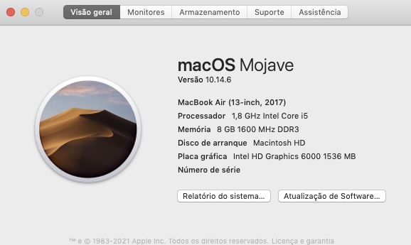 Apple MacBook Air 13" (2017) + Magic mouse + Carregador novo