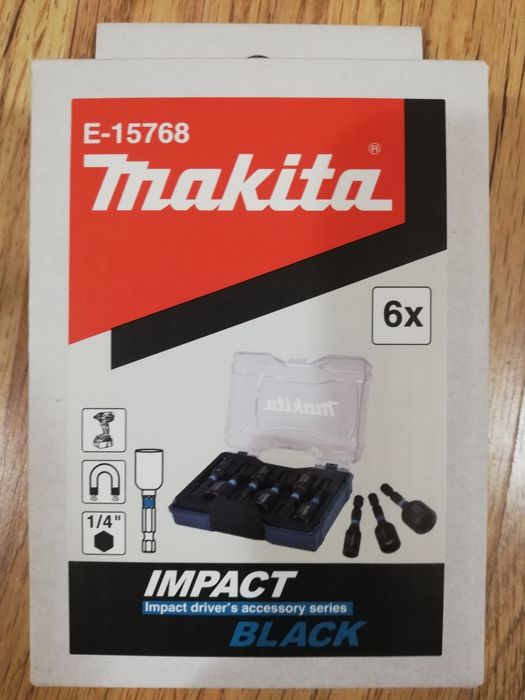 Zestaw nasadek udarowych 6 sztuk w walizce MAKITA E-15768 1/4" NOWY