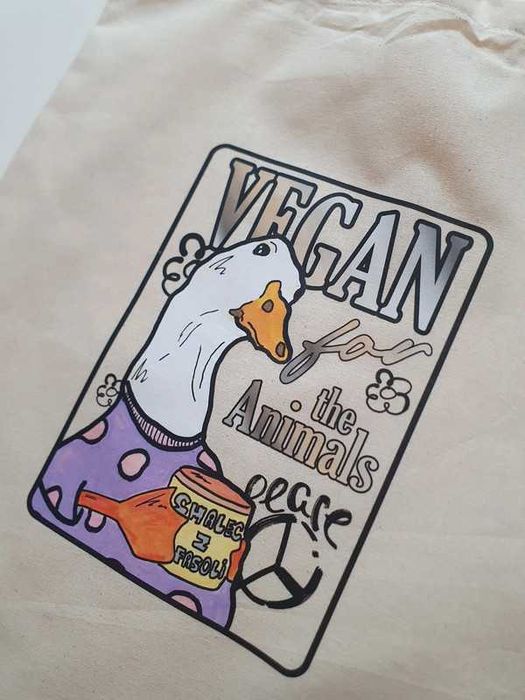 Torba bawełniana shopperka Vegan for Animals Gęś weganizm