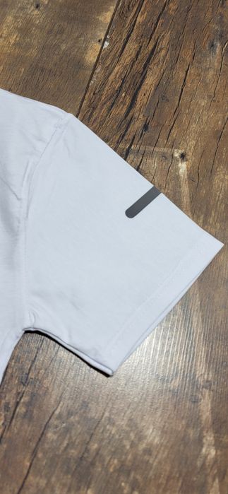 Biała koszulka męska t-shirt bawełna premium odblaskowe logo XL