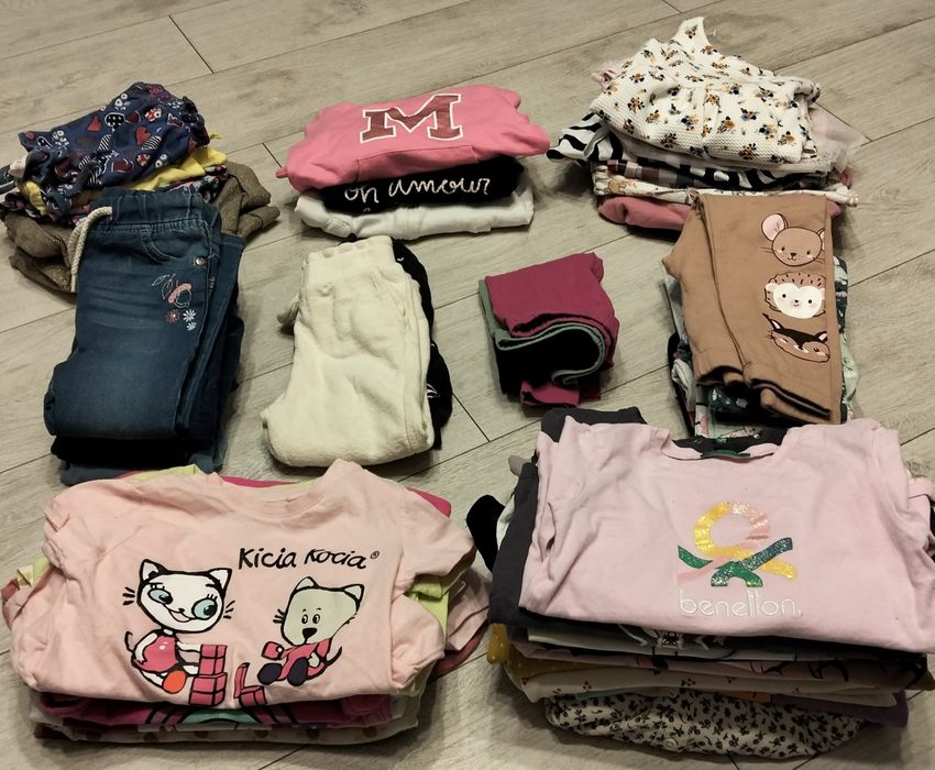 64 szt- Paka ubrań dla dziewczynki rozmiar 92
