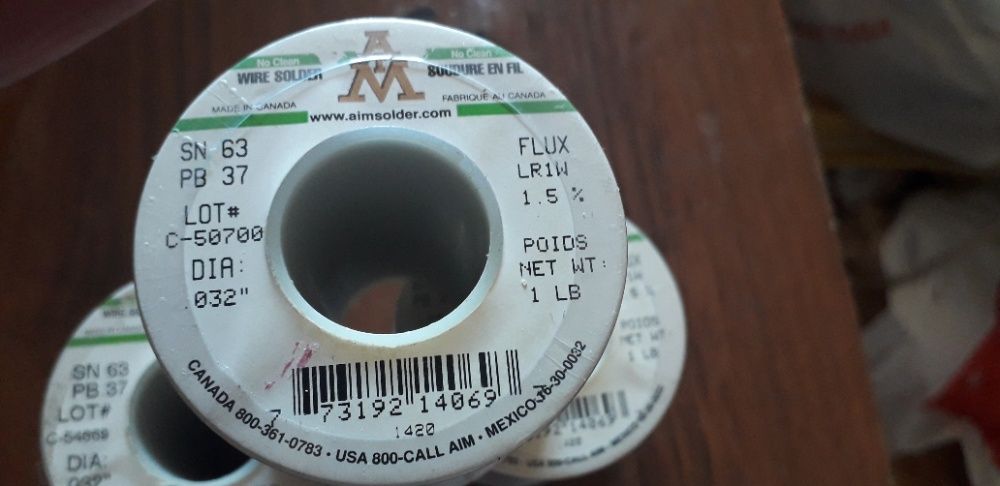 Припой АIM        Диаметр 0 ,5  Вес 450 гр. С флюсом.