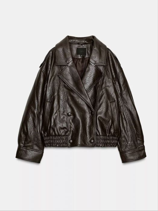 Трендова куртка зі штучної шкіри зі знімним коміром Zara