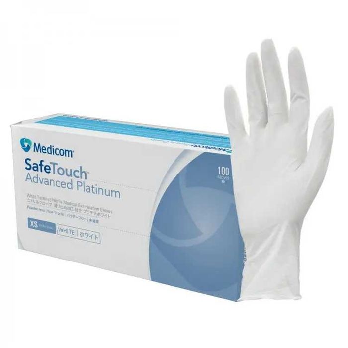 Рукавички нітрилові Medicom White XS/S/M (50 пар/100 шт) білі