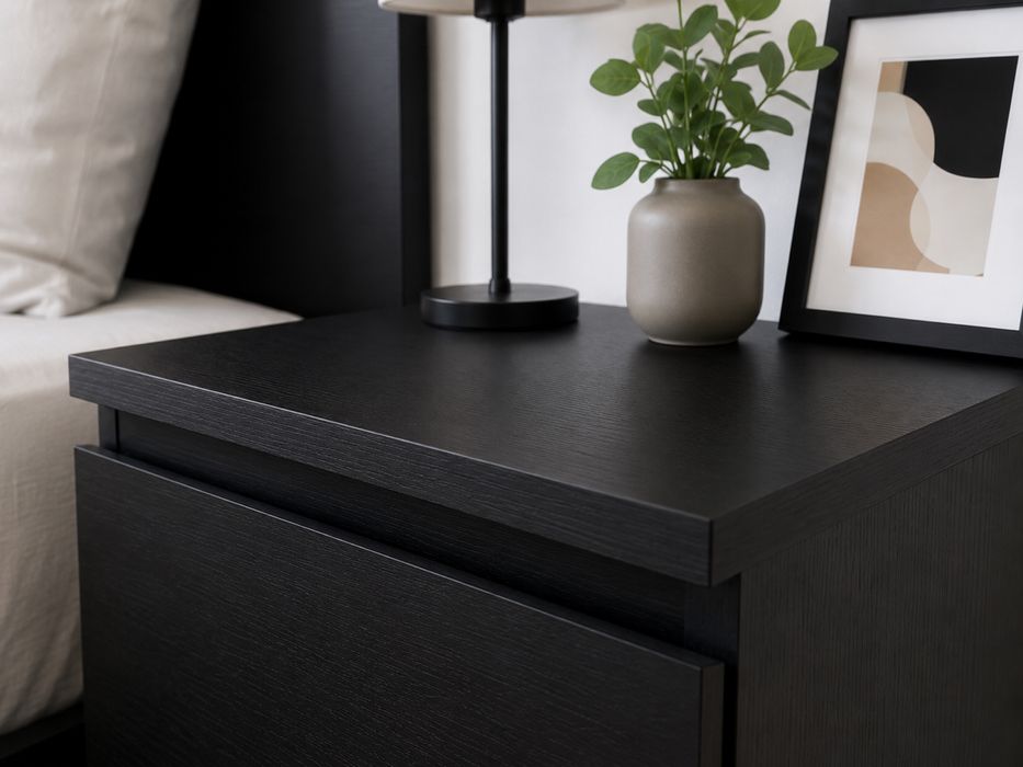 2 Mesas de Cabeceira IKEA MALM Pretas – Excelente Estado