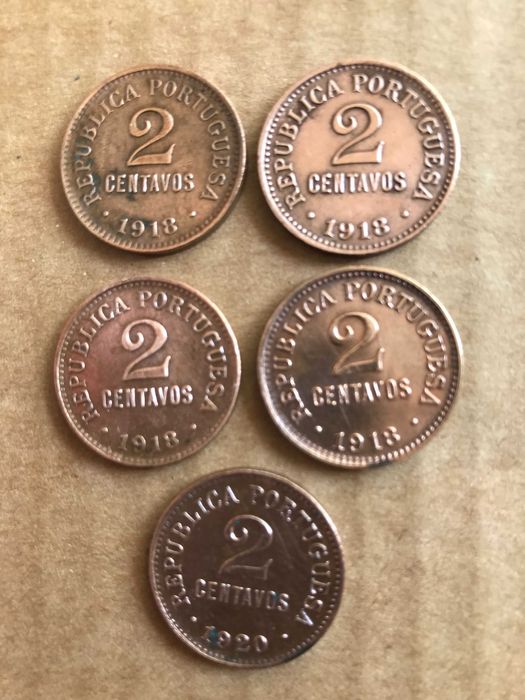 Moedas de 2 a 20 centavos, vários anos