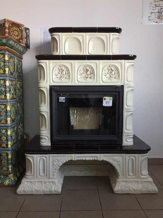 Камін портал кахельний (готовий) "Євро Квітка"