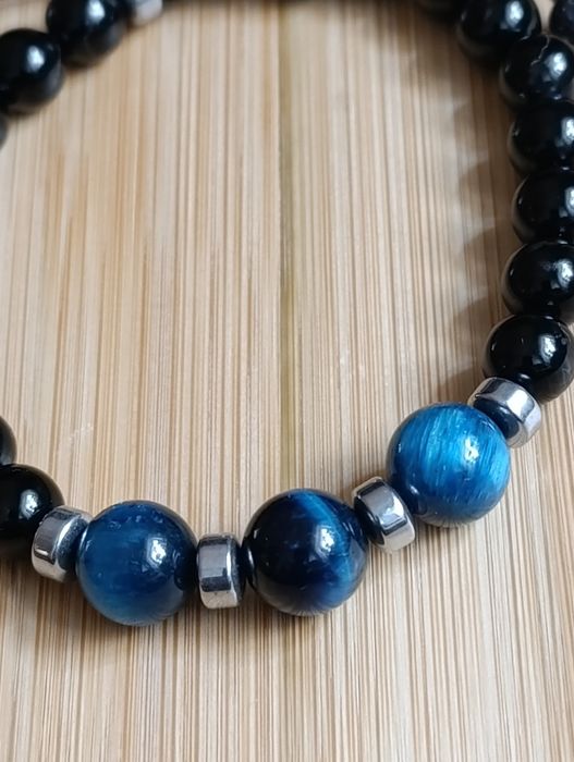 Męska bransoletka Onyx,kocie  oko
