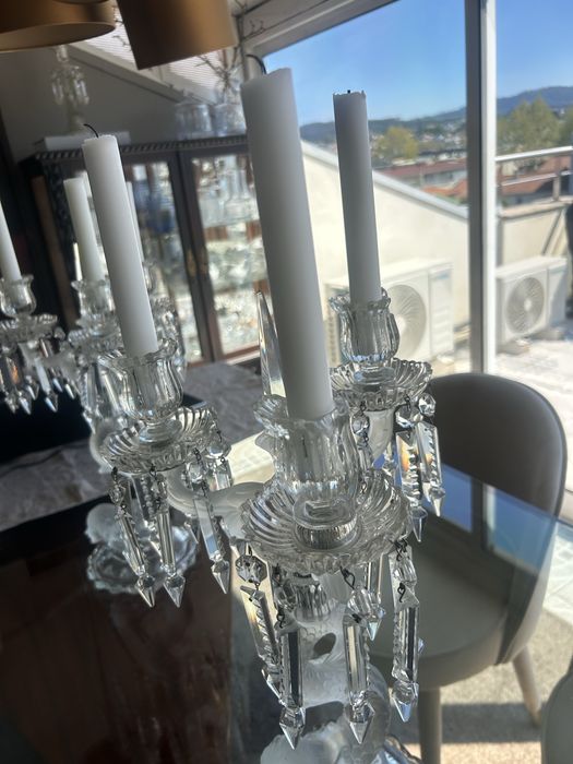 Par candelabros cristal sereia