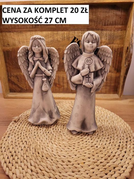 figurki aniołów Aniołki gipsowe para aniołków  anioły z gipsu amorek